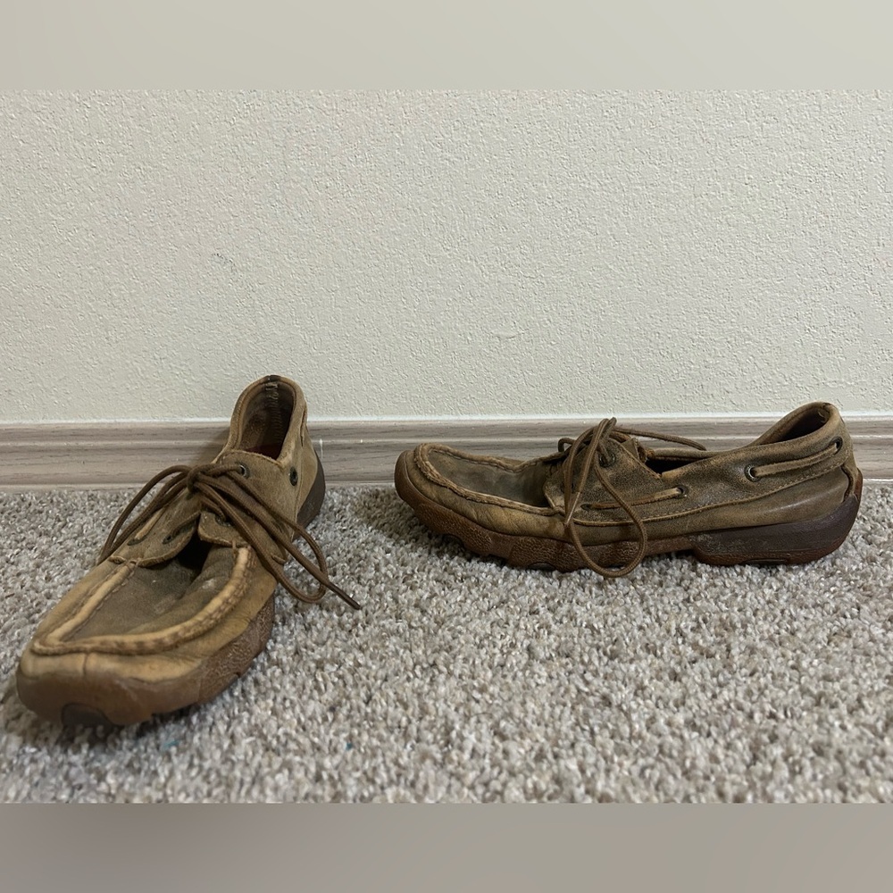 Twisted X Women's Driving Moccasin Shoes Size 7 M Outdoor Leather Brown Casual